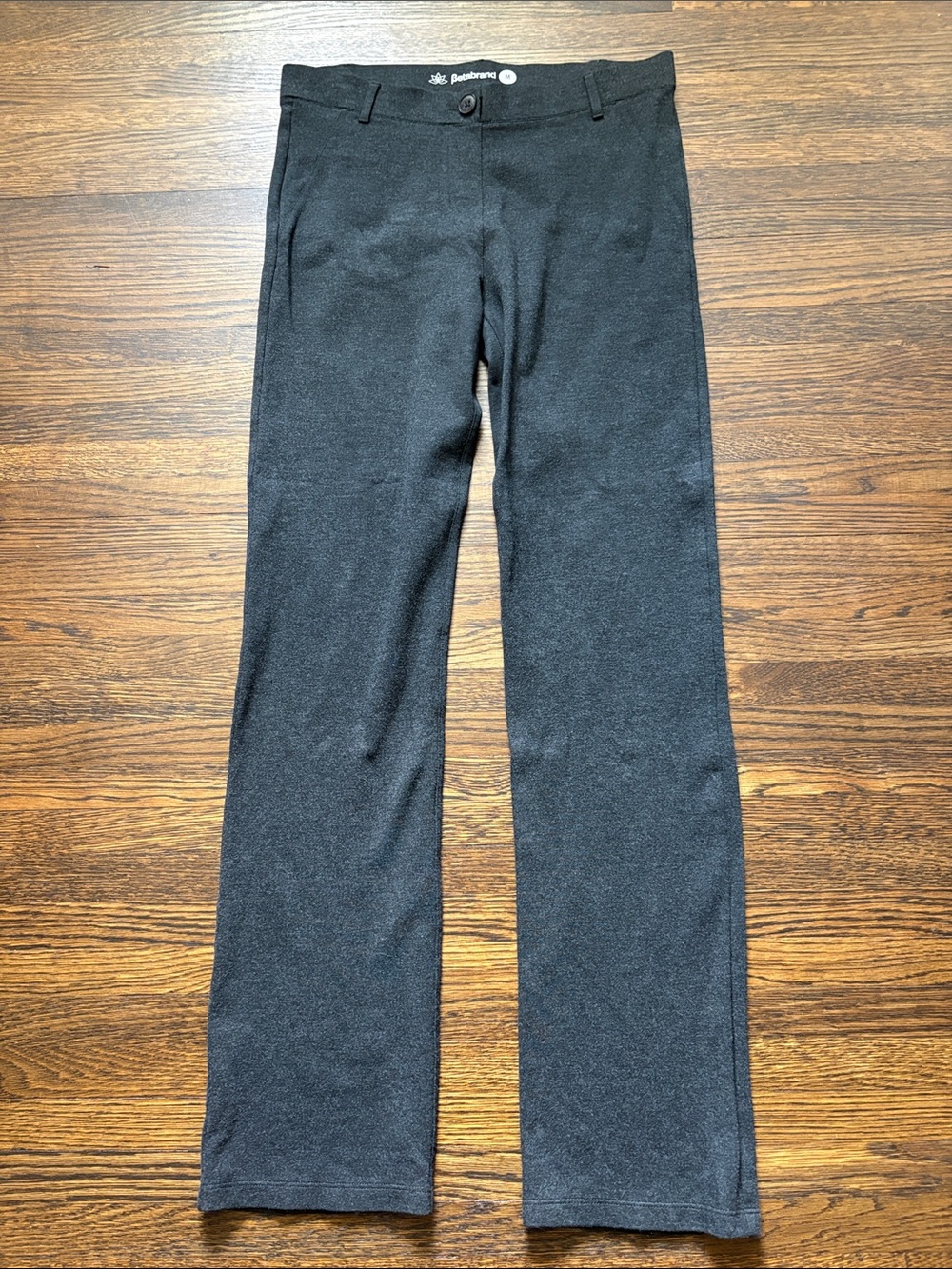 Betabrand Gray Straight-Leg Knit Pants